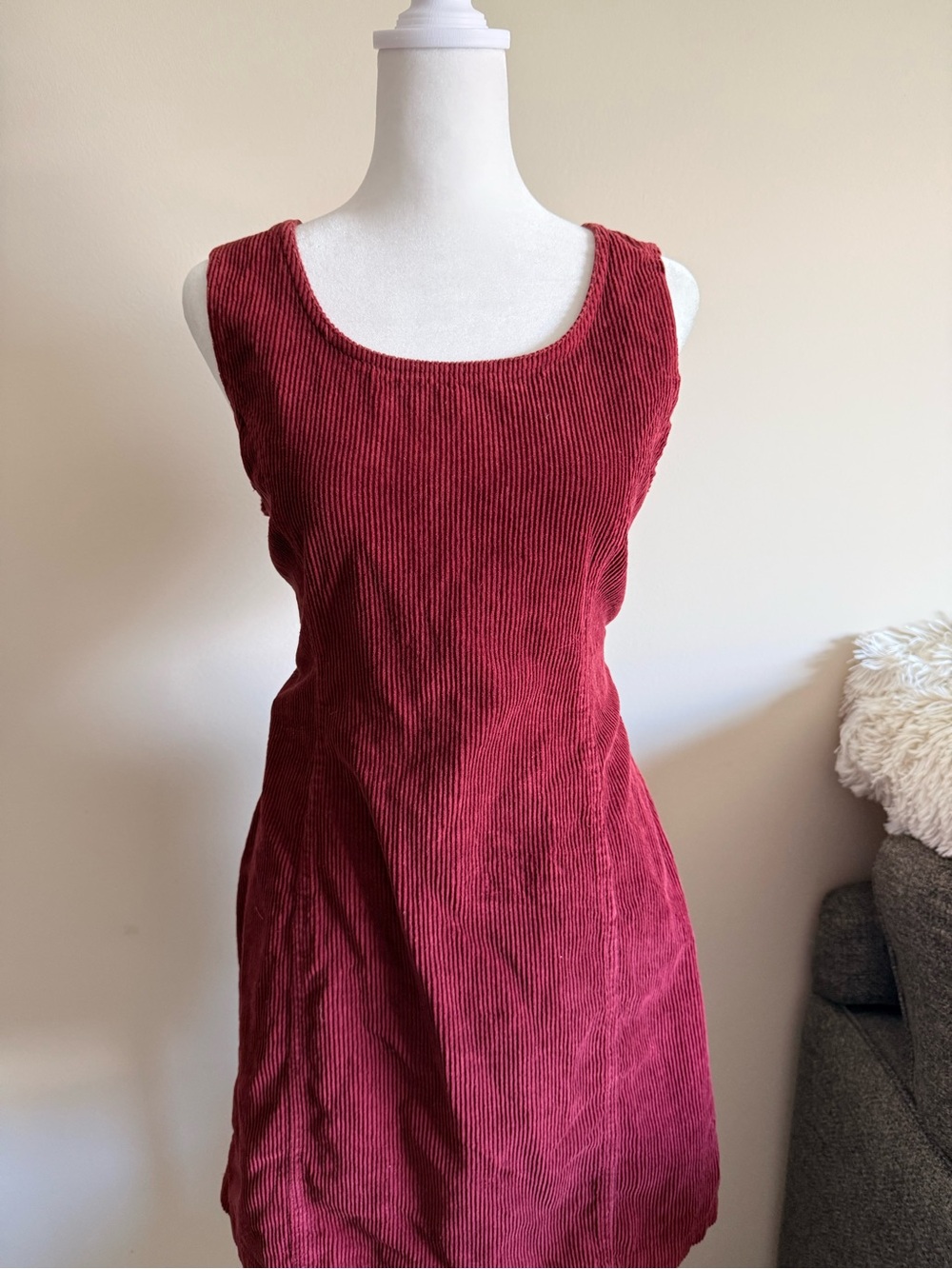 Vtg American Eagle Corduroy Shift Dress -mini Y2K 90s grunge fall sz 8